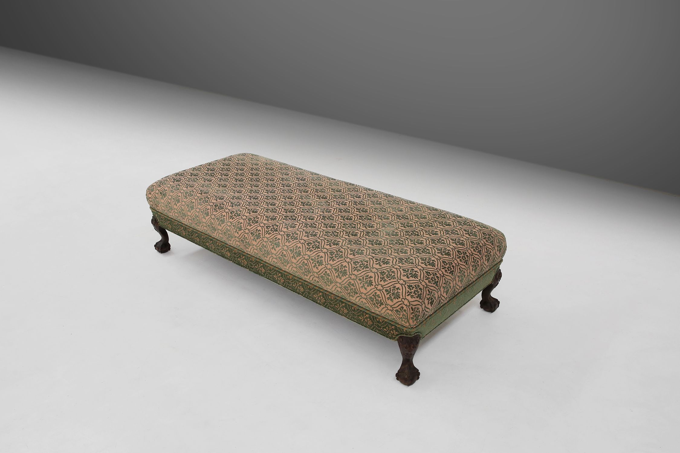 Extra large Victorian sofa and ottoman 1890thumbnail